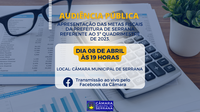 AUDIÊNCIA PÚBLICA DE PRESTAÇÃO DE CONTAS DA PREFEITURA - 08/04 ÀS 19H